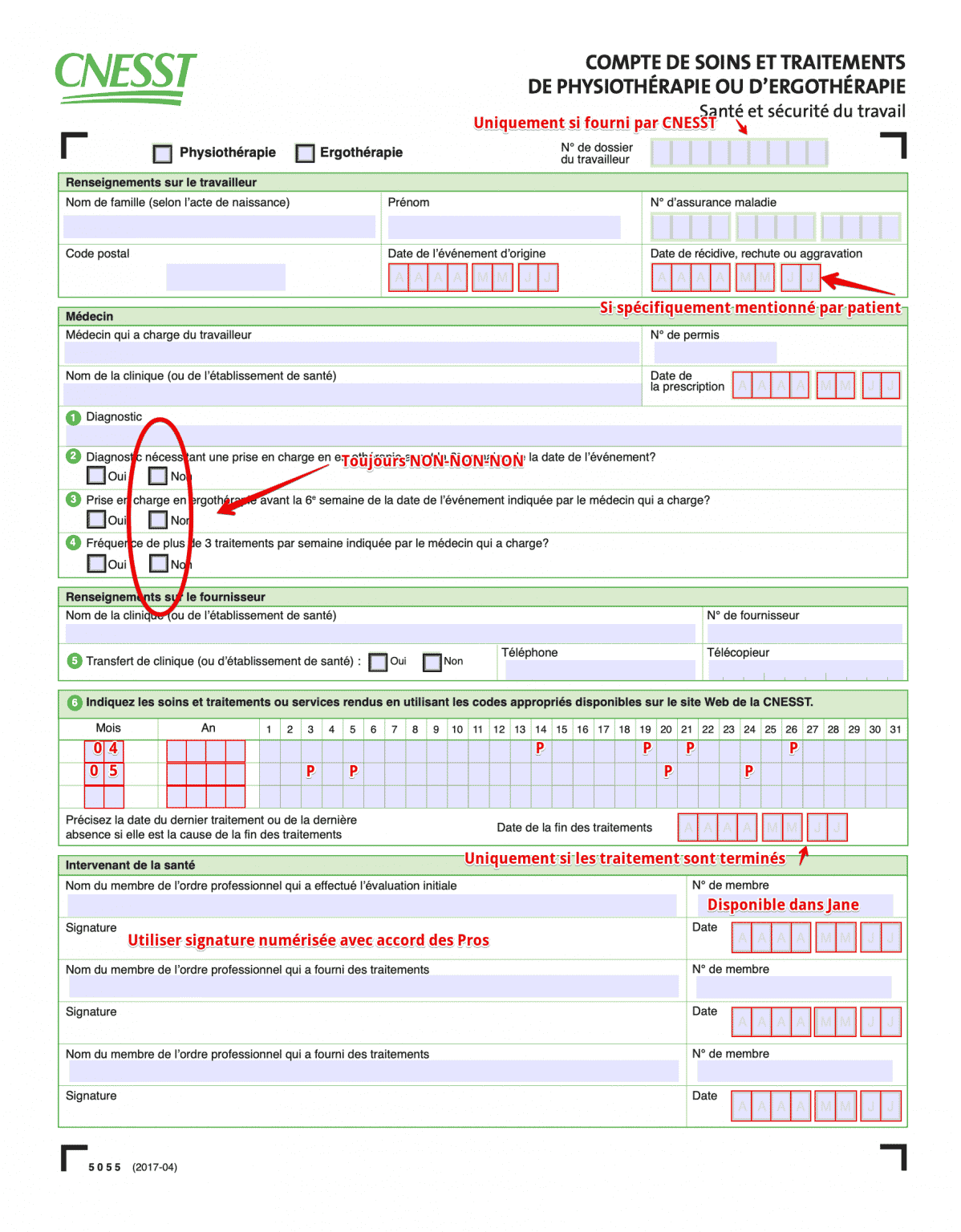 Cnesst Classification Rate Example.pdf Compléter le document CNESST à soumettre - ABC Clinique Santé